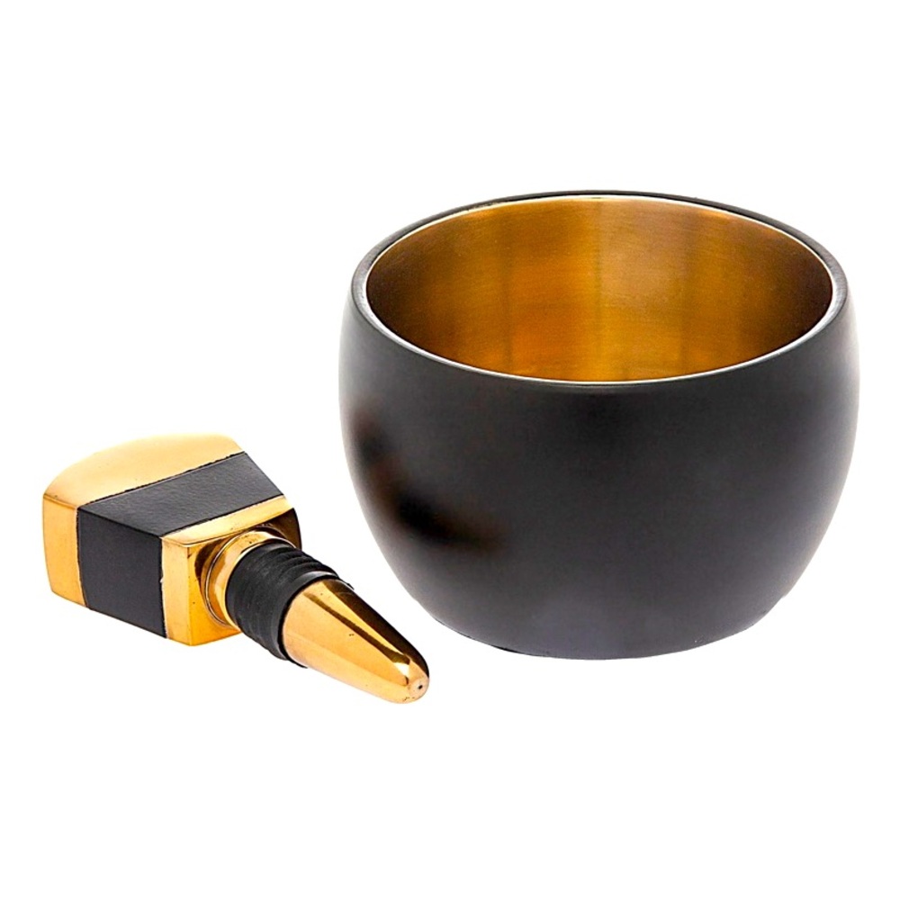 Nero D’oro Bottle Stoper & Bottle Coaster set - Picture 1 of 4